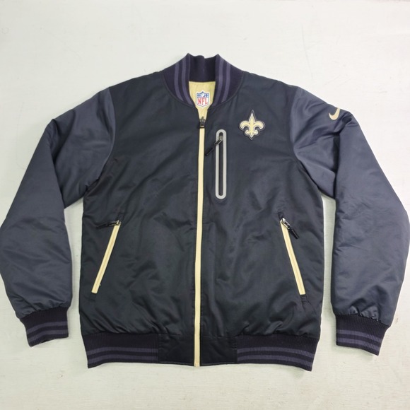 Nike NFL New Orleans Saints Reversible Embroidered Quilt Lined Jacket Men's M
